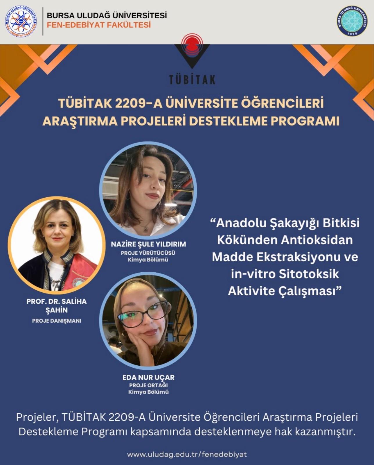 Bölümümüzden TÜBİTAK 2209-A/B Programında Başarı